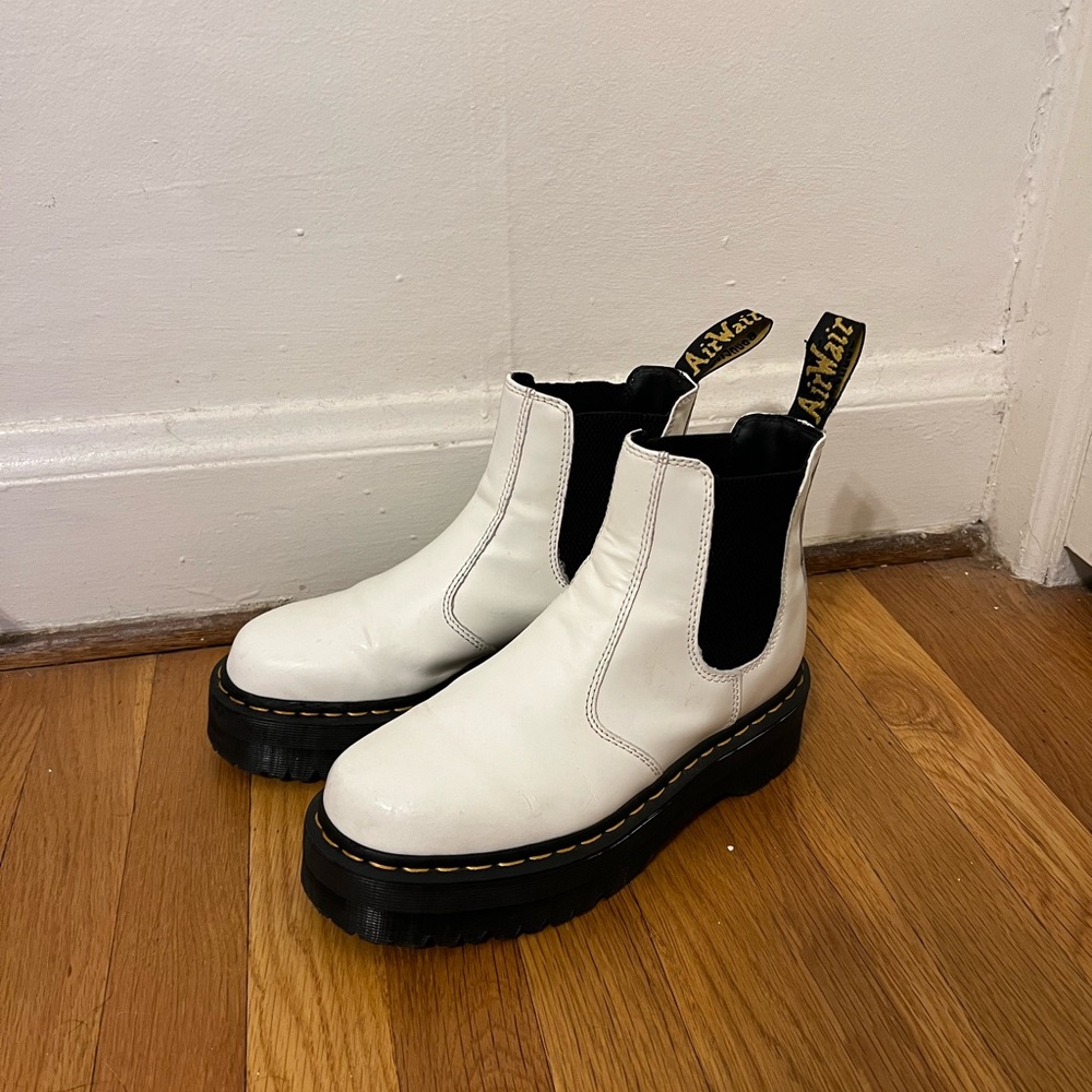 Doc Martens Leather Platform Chelsea Boots - Picture 2 of 4